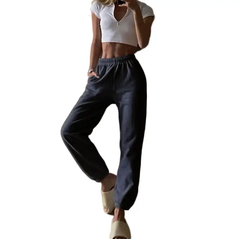 Summer women's sports pants high waist elastic waist all-match casual leggings jogging yoga pants