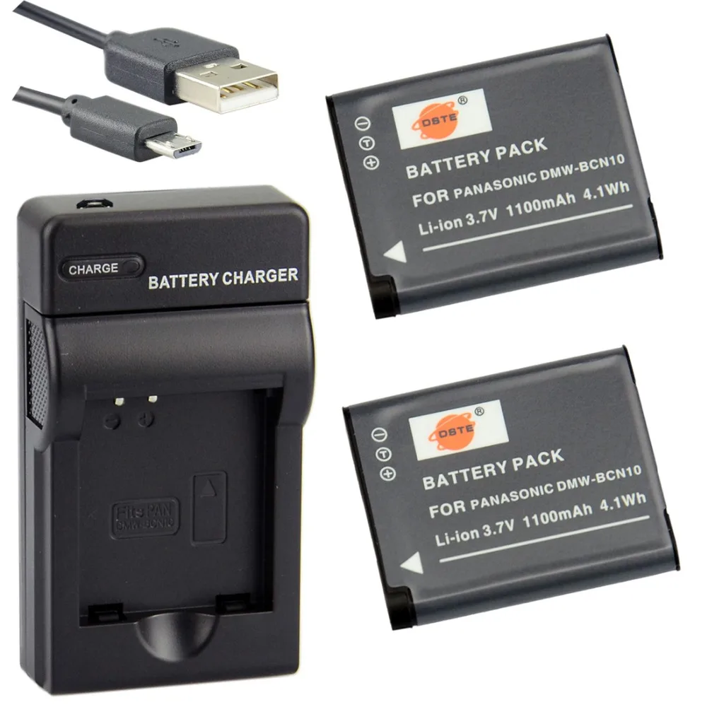 3 шт 1100mAh 3,7 V DMW-BCN10 BCN10 DSTE литий-ионная батарея камеры DSLR lcd двойное зарядное устройство для Panasonic LUMIX DMC-LF1