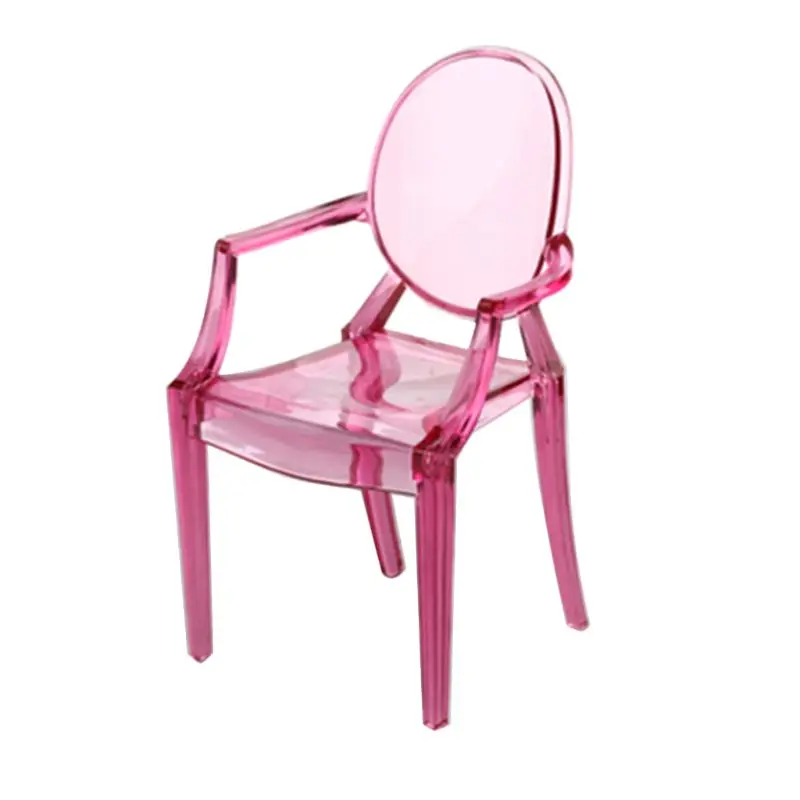 

1:6 Dollhouse Miniature Accessories Mini Doll House Clear Transparent Plastic Chair Furniture Decor Collection Gift 95AE