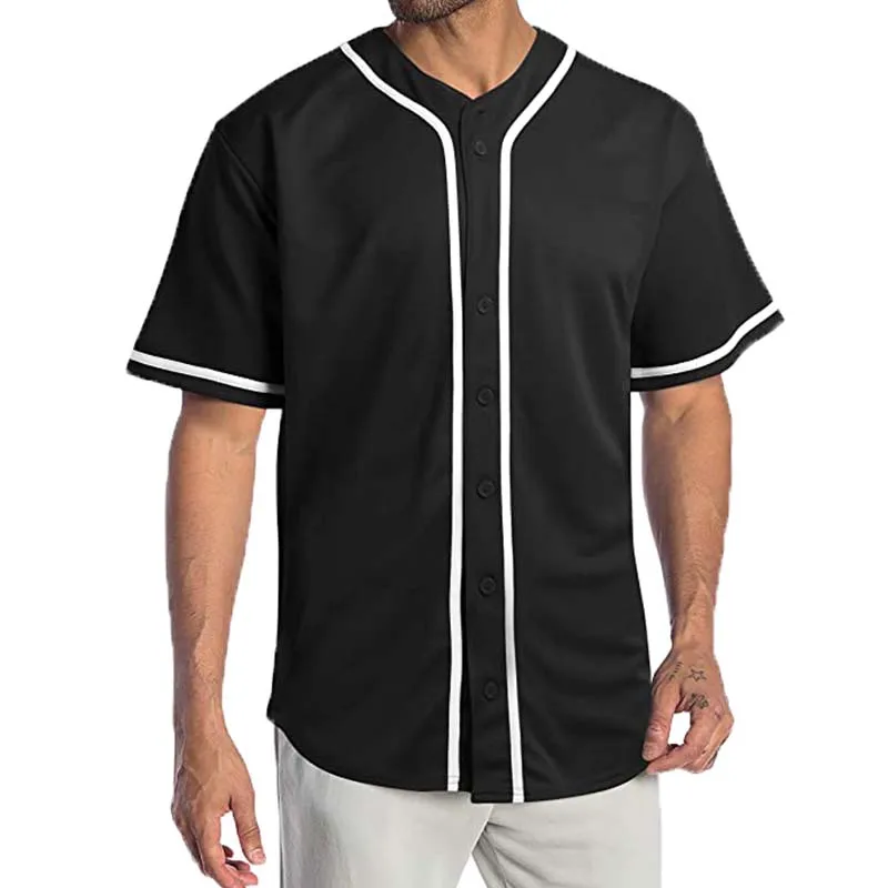 Мужская Бейсбольная Футболка на пуговицах рубашки для активной команды