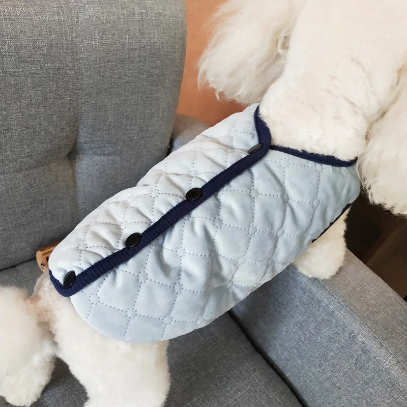 Розовый синий цвета S-xxl Размеры теплая одежда для собак осень и зима новое поступление два фута одежда для домашних животных хлопковая одежда собаки