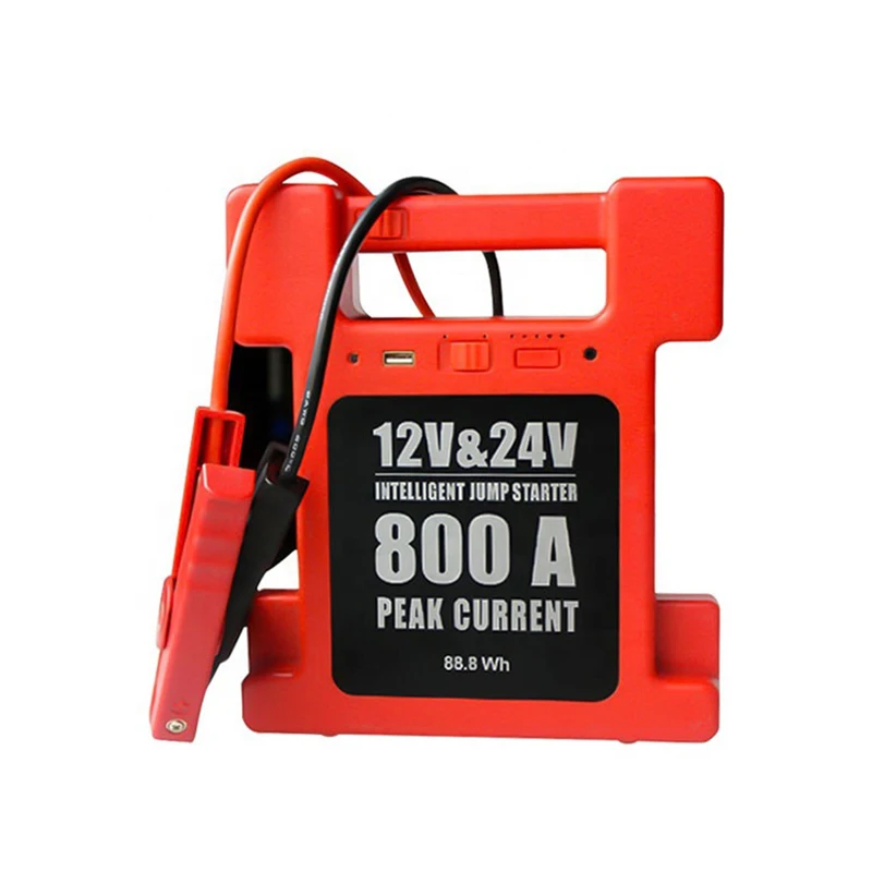 Multi-Functional Smart 800A High Power Jump Starter 12V /24V Car Battery Booster For Heavy Duty Vehicles