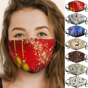 

Christmas Print Mouth Mask Resue Breathable Multi-Purpose Breathable Reused Outdoor Mask 2020 Face Cover Reuse Mask Facemask