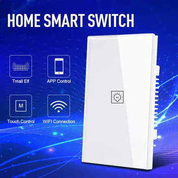 

Smart Touch Switch Light Switch WIFI Zero Fire Smart Switch Glass Screen Touch Panel Voice Control Work With Google Home