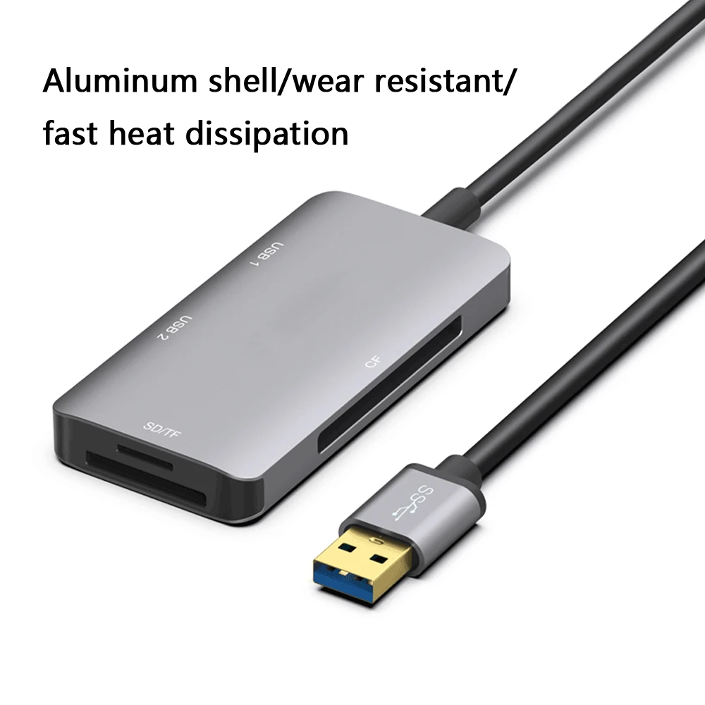 Серый 5в1 USB 3,0 SD SDHC CF компактная флеш-карта памяти Micro SD ридер USB3.0 U флеш-диск мышь OTG для Macbook ноутбука - Цвет: Серый