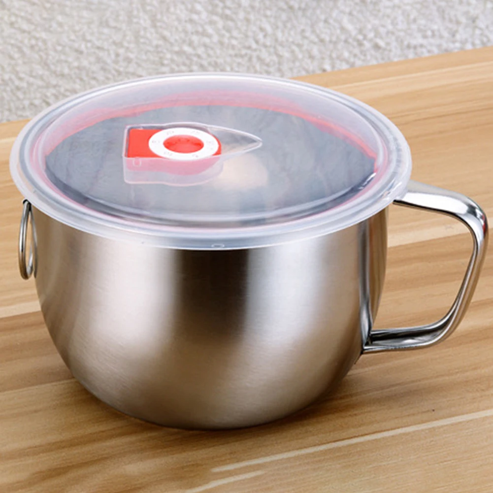 Instant Noodle Cup Kitchen Stainless Steel Home Office Multipurpose With Ear Canteen Anti Scald Lunch Box Freshness Bowl Durable | Дом и сад