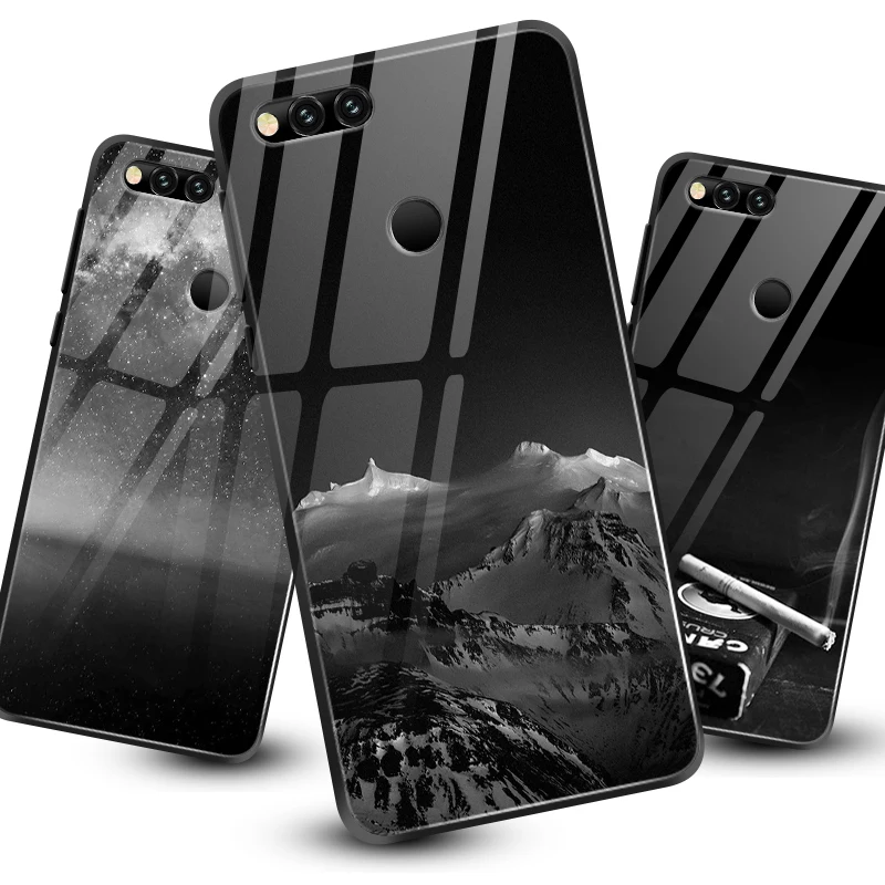 Для Huawei Honor 6X 7A 7C 7X 8A 8X9 облегченное закаленное стекло чехол Y6 Y9 Y7 премьер-профессионал Magic2 Дизайн Глубокий защиты Чехлы для задней панели