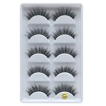 

5 Pairs Handmade 100% Real Mink 3D False Eyelashes Cross Thick Long Eye Lashes atural Thick Long False Eyelashes Dramatic Fake
