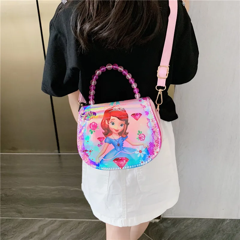 Disney детская лазерная сумка принцессы для девочек, корейские сумки на плечо, модные милые Мультяшки, для принцессы, Sophia, сумка-мессенджер, сумки