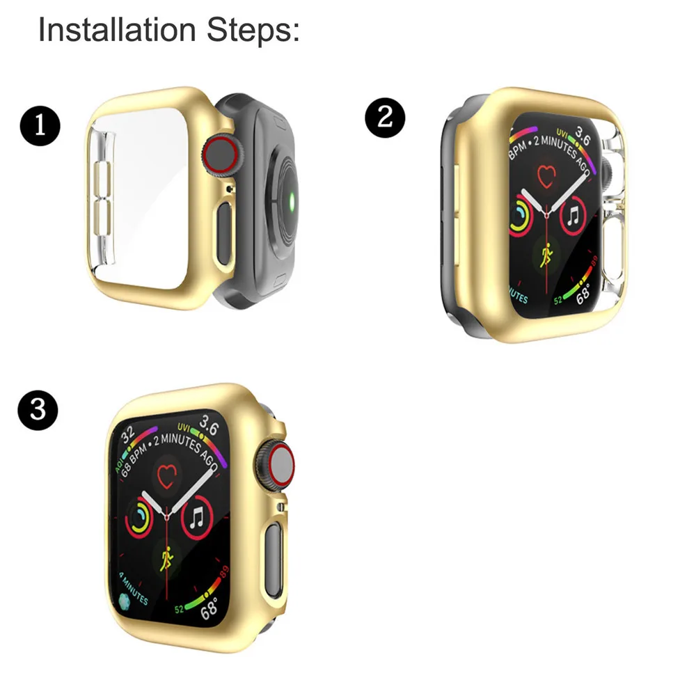 Чехол-пленка для Apple Watch 40 мм, 44 мм, серия 5, 4, защитная пленка для экрана, чехол-бампер для iWatch 44 мм, 40 мм, чехол