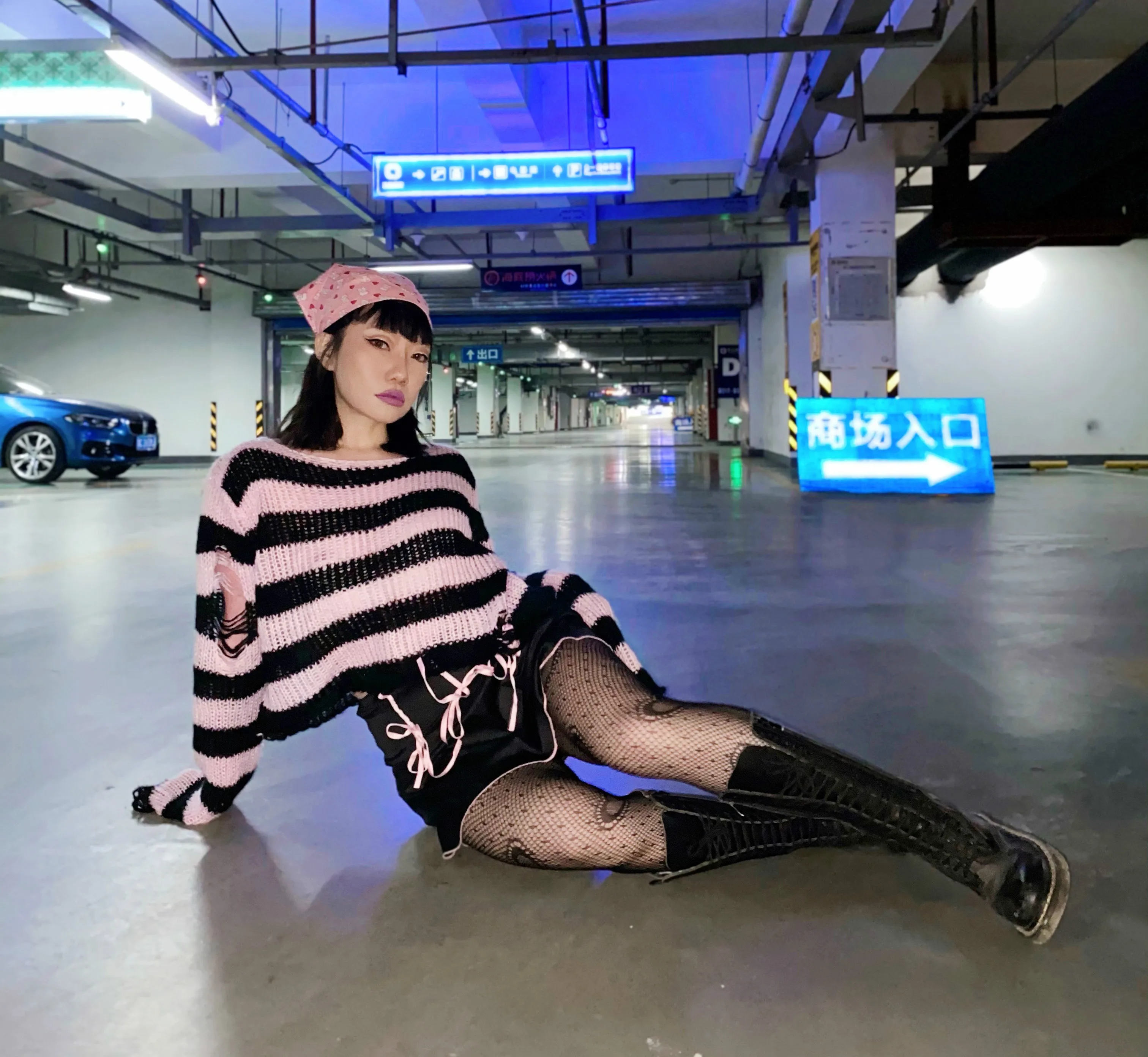 Punk Gothic Short Sweater 2021 Summer Women Sexy Striped Cool Hole Broken Jumper Loose Alt Emo Dark Streetwear Y2k Top Unisex