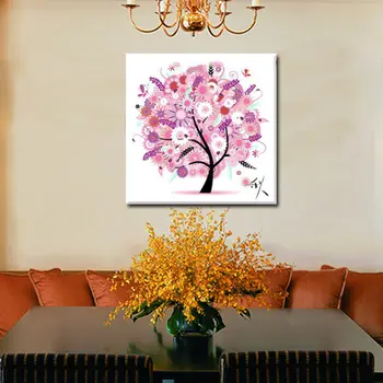 

1 Pc Needlework DIY DMC Cross Stitch Embroidery Kit Four Seasons Tree Cotton Thread Home Decor JAN88