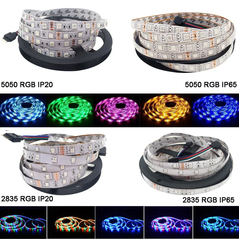 Светодиодный светильник RGB 5050 SMD 2835 гибкая лента fita светодиодный светильник RGB 5 м 10 м 15 М лента диод DC12V 60 светодиодный s 1 м+ управление+ адаптер