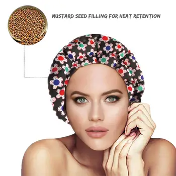 

Hair Care Heating Hat Deep Conditioning Heat Cap Microwavable Heat Cap Steaming Microfiber Cotton Reversible Flaxseed Interior
