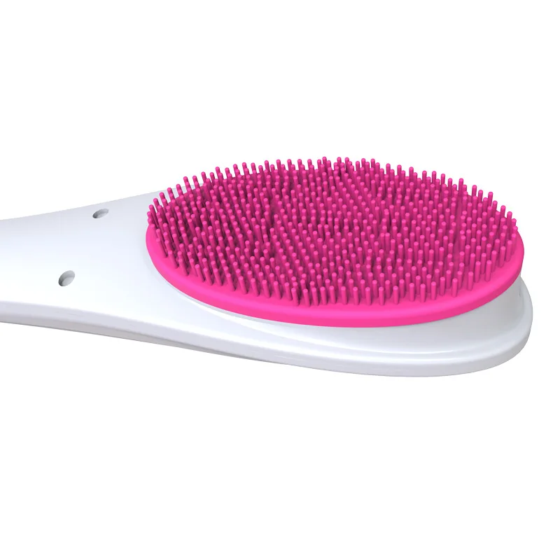 Waterproof Electric Body and Facial Cleaning Brush, Dust Collector with Soft Silicone Exfoliating Head and Long Handle, Suitable
