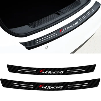 

Auto FR RACING Emblem Rear Bumper Trunk Tail Lip Carbon Fiber Protection Stickers Decal for Seat Ibiza Altea Leon Car Styling