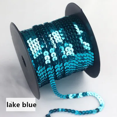 lake blue 6 мм блестки полоски, сценическая одежда, обувь шторы украшения одежды DIY аксессуары 100 ярд - Цвет: lake blue