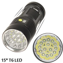 Luz LED de alta potencia CREE T6, linterna de carga con tecnología negra, batería, pantalla inteligente, superbrillante