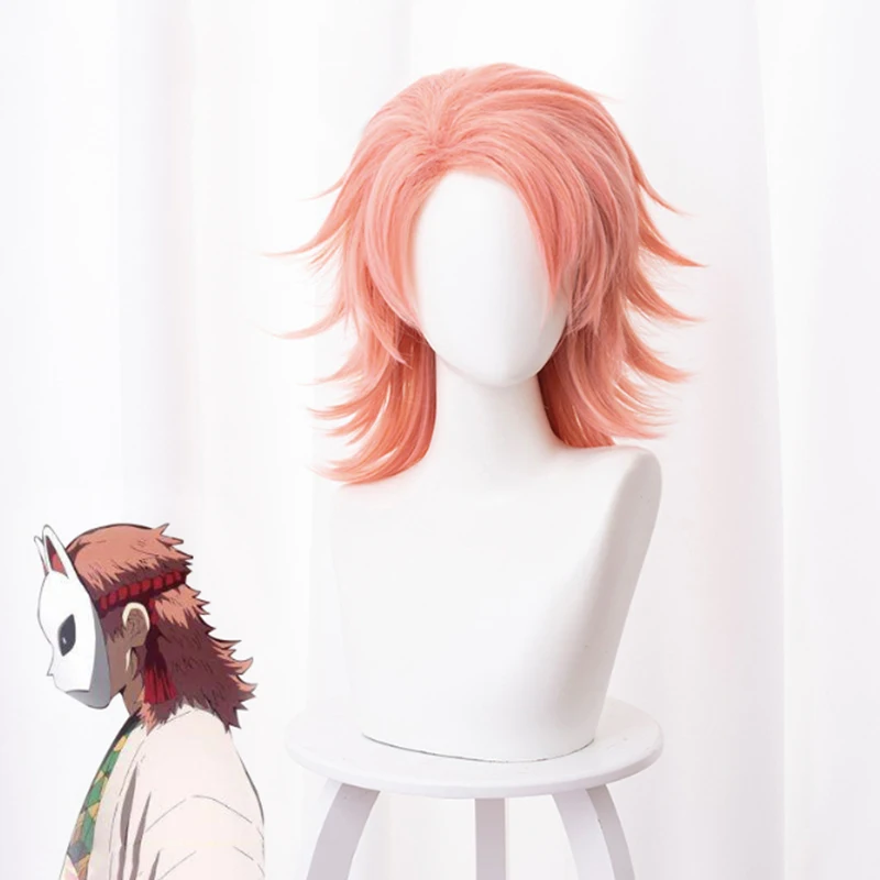 

Anime Comic Demon Slayer Kimetsu No Yaiba Cosplay Wigs Sabito Cosplay Wig Synthetic Wig Hair Orange Short Men Wigs High Quality