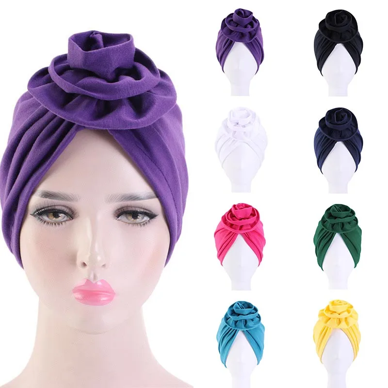 New Women Turbn Hat Bohemian Floral Top Knotted Turban Hijab Caps twist Headwrap Ladies India Hat Muslim Hijab femme women india hats floral braid india hat polyester prayer hats wraps hijab caps women muslim cap islamic hijab turban