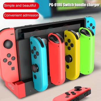 

4 In 1 Portable Gamepad Storage Handle Charging Dock Controller LED Indicator Stand Holder Accessories Durable For Switch JoyCon