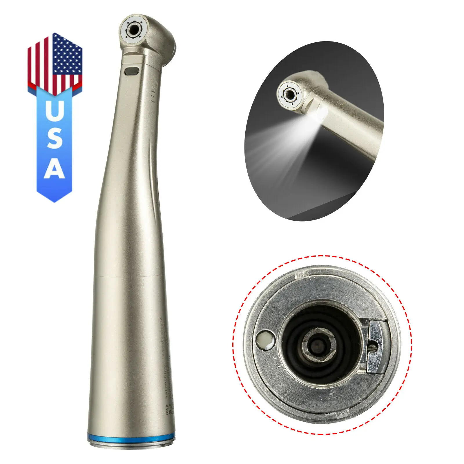 

Светодиодный волоконно-оптический 1:1 стоматологический контр-угол наконечник синее кольцо внутренняя посадка NSK Sirona Kavo