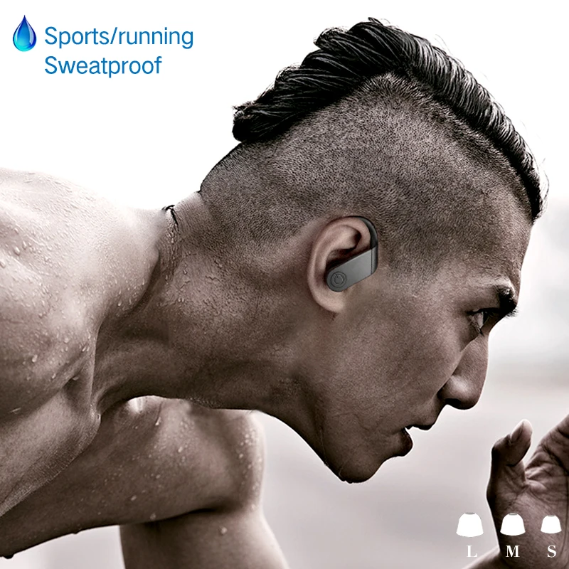 FBYEG TWS Wireless Bluetooth Headphones HiFi HD Headset Sports Waterproof Stereo Bass Earbuds Ear Hook Earphone Handsfree Mobile