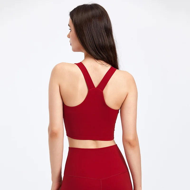 Lulu High Quality Butter Soft Fitness Bra Gym Yoga Vest Women Athletic Run Sports Tank Top Run With Chest Pad Push Up Clothing