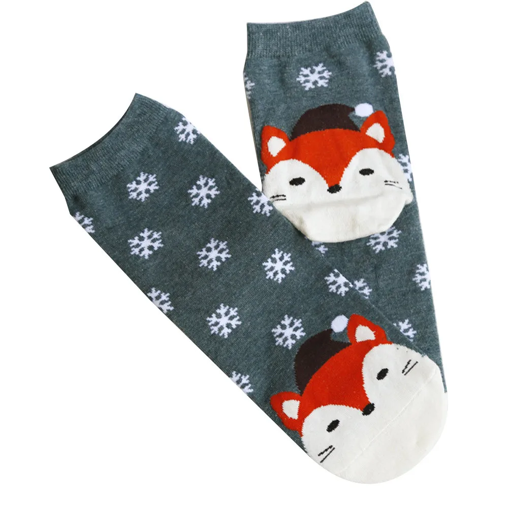 Женские рождественские носки для девочек красные носки унисекс милые Повседневные Носки с рисунком снежинки женские праздничные подарки 102#3 - Цвет: GN