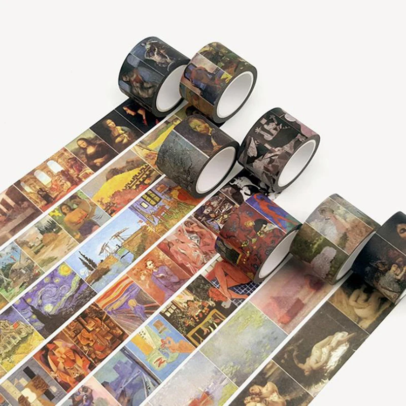 Мир Творческих Мастер Ван Гог Monet живопись Васи клейкие ленты наклейки для скрапбукинга Сделай Сам Label маскирования клейкие ленты школы
