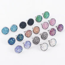 Серьги-гвоздики из нержавеющей стали с изображением звездного неба, Имитация драгоценного камня, ювелирные серьги для женщин,, Kolczyki Brincos, корейские серьги