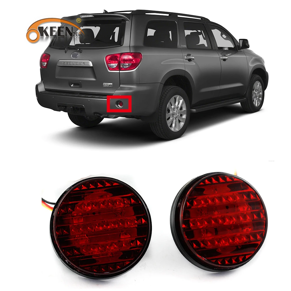 2 шт. для Toyota Sequoia 2008 2009 2010 2011 2012 2013 красный объектив светодиодный задний бампер
