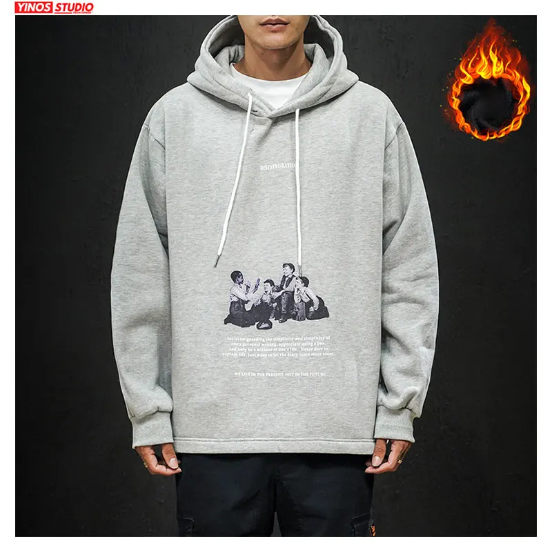 Прямая поставка INS уличная Мужская зимняя утепленная толстовка с капюшоном осень