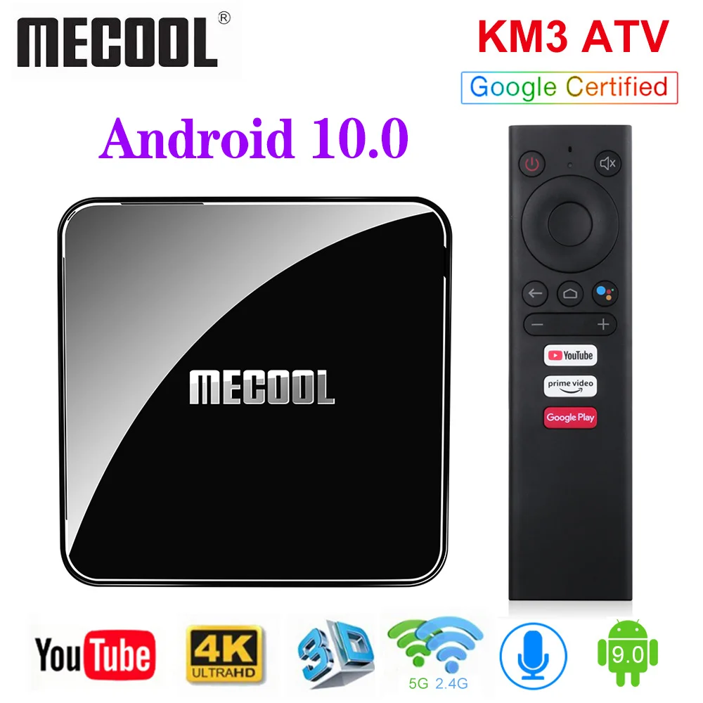MECOOL KM3 ATV Androidtv Google Certified TV Box Android 10 4GB 64GB KM9 PRO 4GB 32GB 2G 16G KM2 2G 8G Amlogic S905X2 4K Wifi