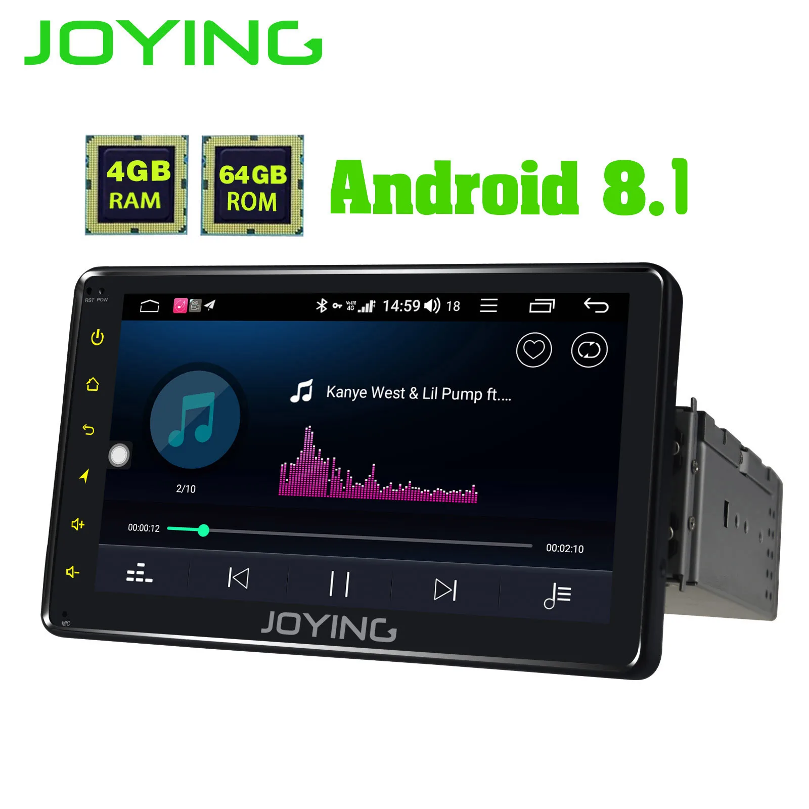 Excellent JOYING 1 DIN Android 8.1 Universal 7" Car Radio Stereo Octa Core Head Unit GPS Navigation 4GB+64GB GPS support 4G DSP autoradio 5