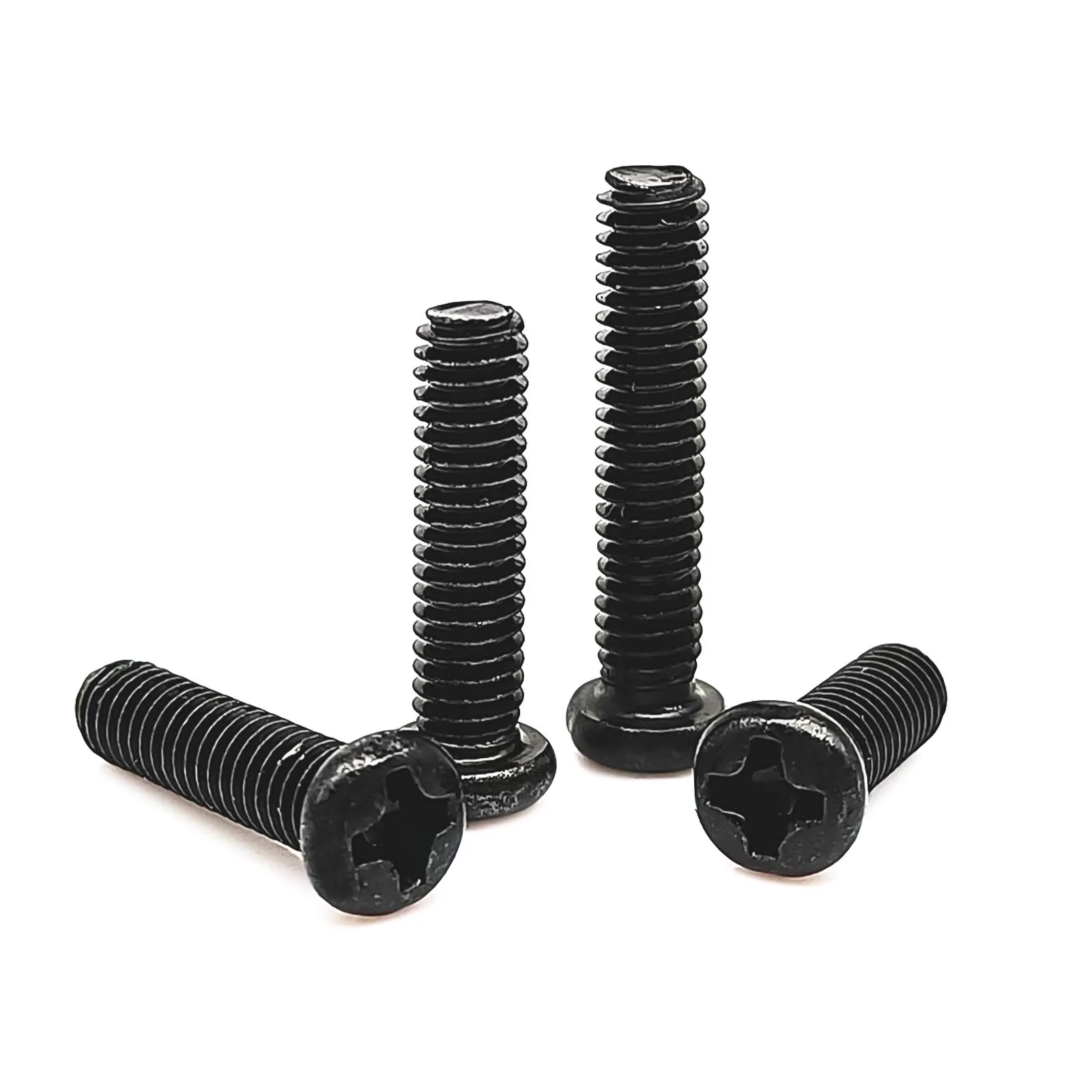 400/500/1010/2100pcs M1.2 M1.4 M1.6 M2 M2.5 M3 M4 검정색 강철 소형 필립스 크로스 라운드 팬 헤드 나사 볼트 세트 구색 키트