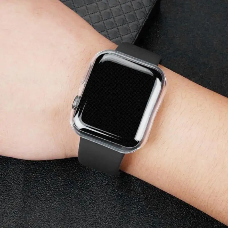 Прозрачная мягкая термополиуретановая накладка рамка Крышка для Apple Watch, версии 44/40 мм чехол подходит для наручных часов iWatch серии 4 5