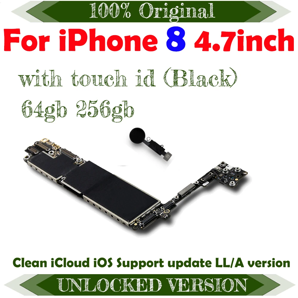 Материнская плата Clean iCloud 32 Гб 128 ГБ 256 разблокированная для IPHONE 8 материнская без/с