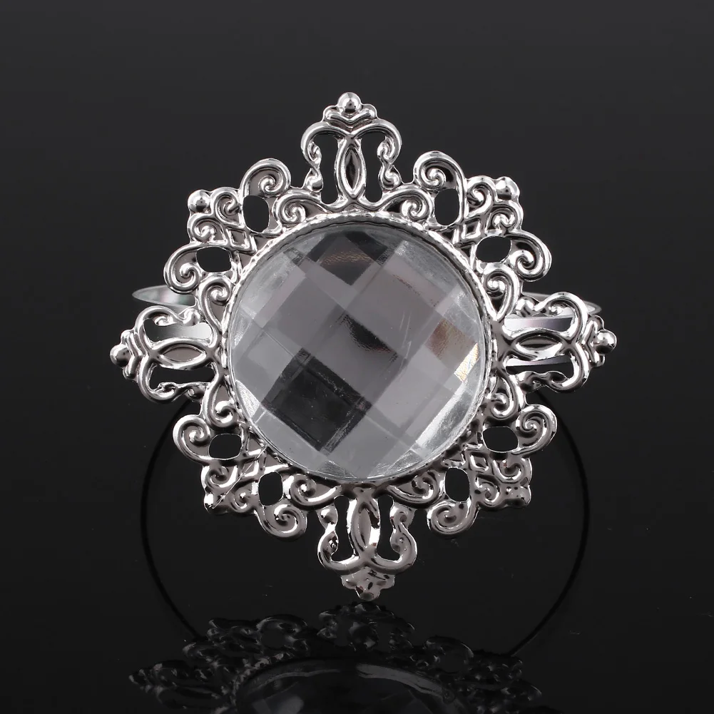 Napkin Ring Diamond Designed 12pcs Kitchen Napkin Rings Decor Banquet Dining& Bar Holder Luxurious Dinner Party Napkin Holder