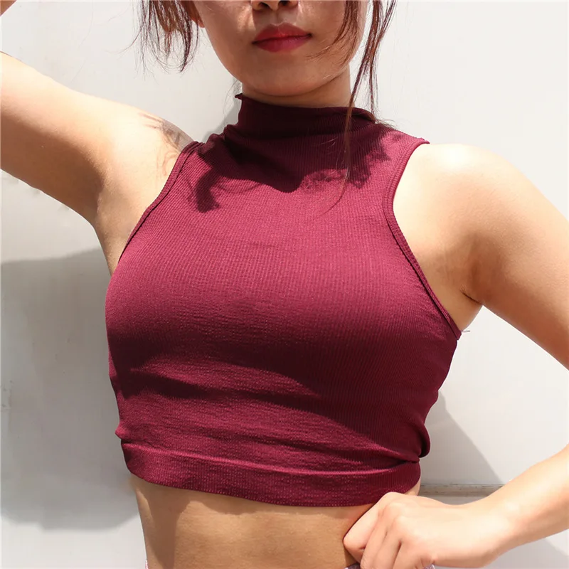 Летний топ для йоги для женщин, спортивный жилет для фитнеса, сексуальный спортивный бюстгальтер для бега, удобные футболки, спортивная одежда - Цвет: Красный