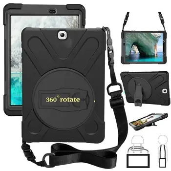 

Case For Samsung Galaxy Tab A 9.7 SM-T550 T555 P550 P555, Rugged Heavy Duty Shockproof Kickstand Protective Cover+Shoulder Strap