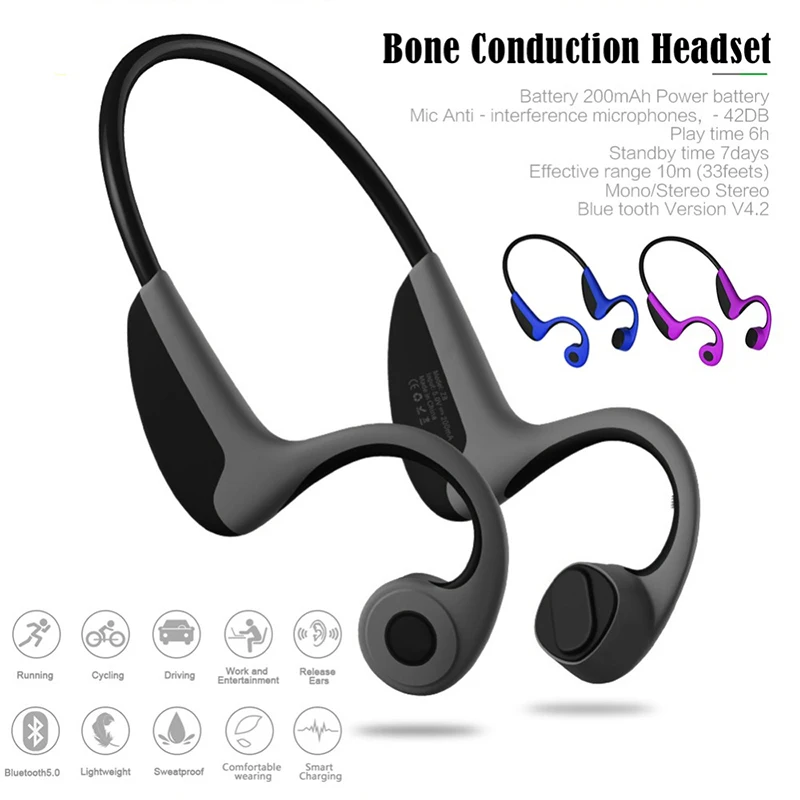 Z8 Wireless Bluetooth Earphone Bone Conduction Bluetooth Headphones Earphones With Microphone Handsfree Phone Call Music Headset
