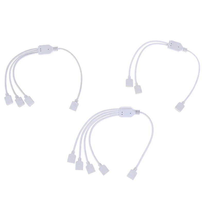 

4 Pin Female RGB RGBW Connector 1 To 2 3 4 Splitter Connector Extension Cable LED Strip Accessory For 5050 3528 RGB LED Light