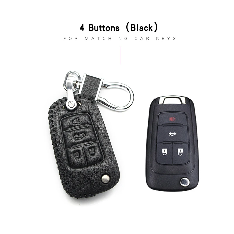 Black 4 Button Аксессуары для Chevrolet Cruze Aveo, чехол для ключей, брелок для ключей, чехол для ключей для Chevrolet Sonic Малибу Каптива Lacetti Cobalt - Название цвета: Black 4 Button