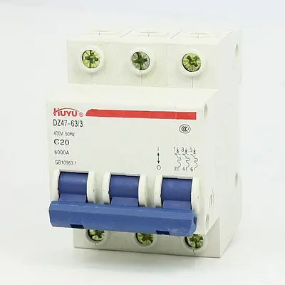 

AC 400V 20Amp 3-Pole 3P Overload Protection MCB Mini Circuit Breaker