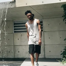 Европа и Америка INS High Street Базовая рубашка сплошной цвет свободный крой оверсайз передний и задний разрез x-длинный жилет Универсальный Мужской Fas