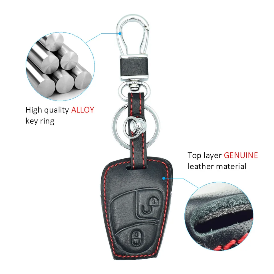 Lunwag Car Key Rear Cover Case - Replacement Shell For Mercedes Benz 3-Button Key Fobs - View #12