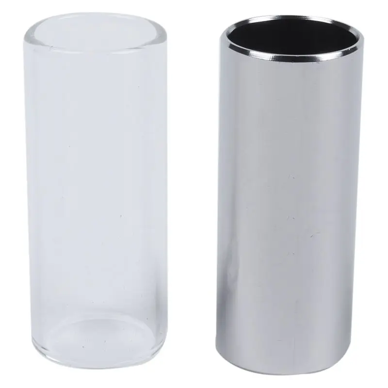 

2 Pieces Glass Slide and Metal Slide for Guitar, Bass, Medium (6 cm)
