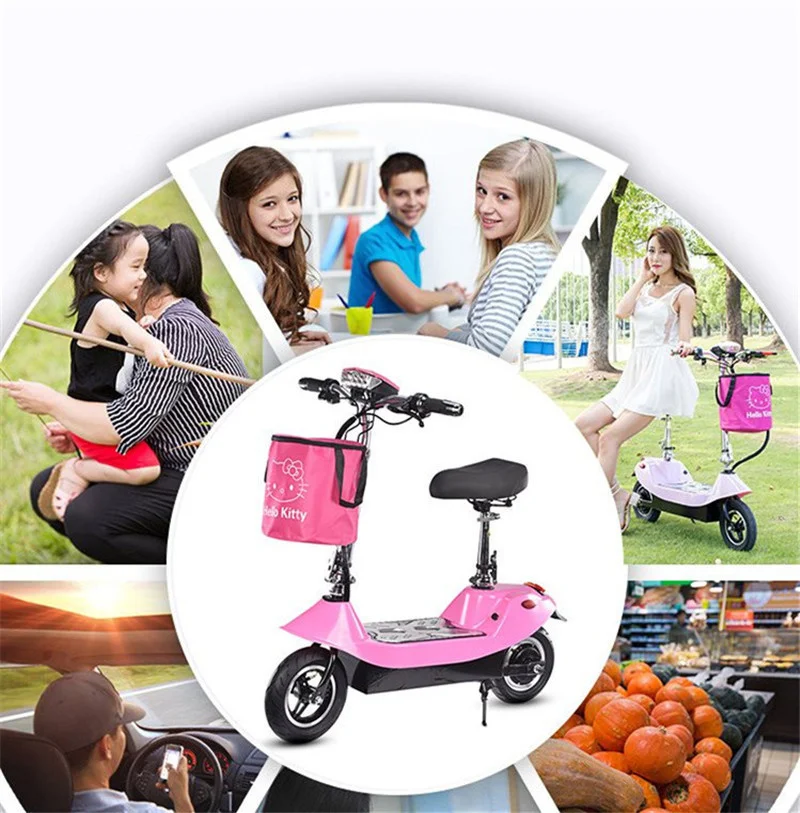 Daibot Electric Scooter 36V Two Wheel Electric Scooters 10 inch 350W Seat Portable Pink Folding Electric Bike For GirlWomen     (52)
