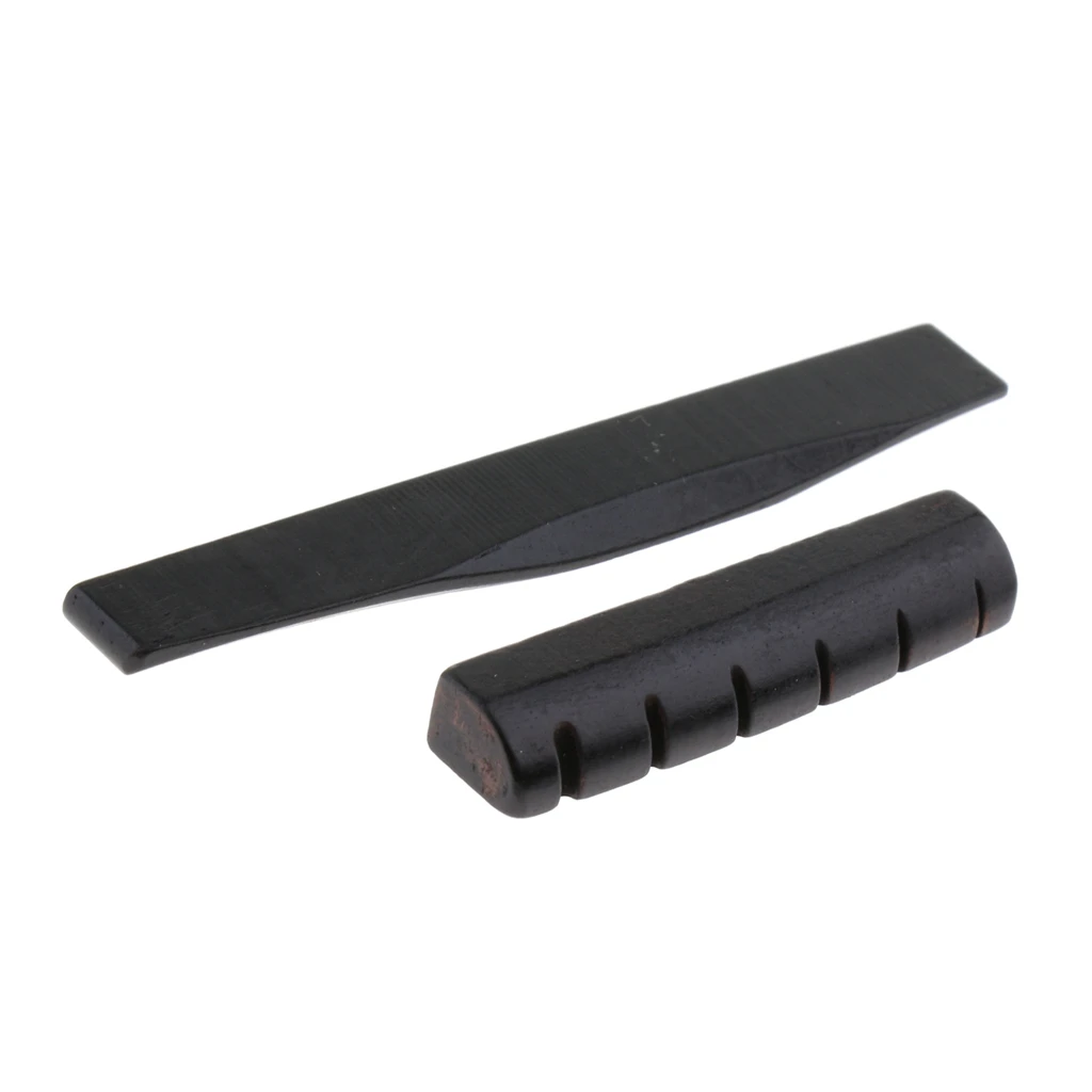 2pcs/Set Black Camel  Guitar Bridge Saddle And Nut For Acoustic Guitar Replacement ,Made Of Real 